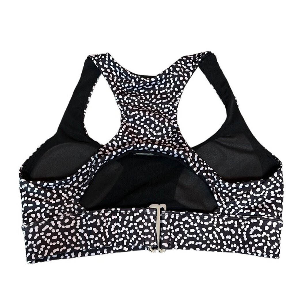 Healthy Precision Sports Bra women’s black & white workout racerback size large - Picture 3 of 6